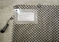 Black Metal Coil Drapery / Heat Resistant Fireplace Spark Screen Mesh Curtains