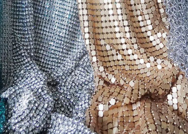 4mm Silver Aluminum Mesh Fabric Decorative Flexible Metal Sequins Wall