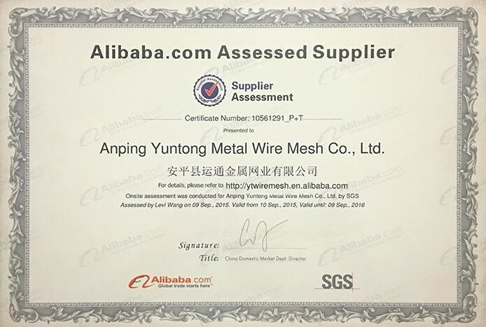 Porcellana Anping Yuntong Metal Mesh Co., Ltd. Certificazioni